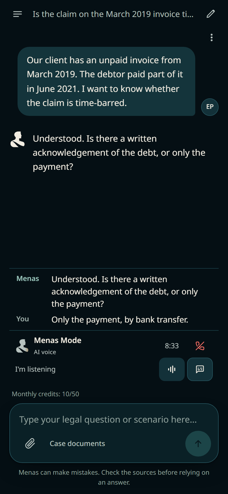 Сессия Menas Mode: Menas задаёт вопросы, субтитры показывают разговор